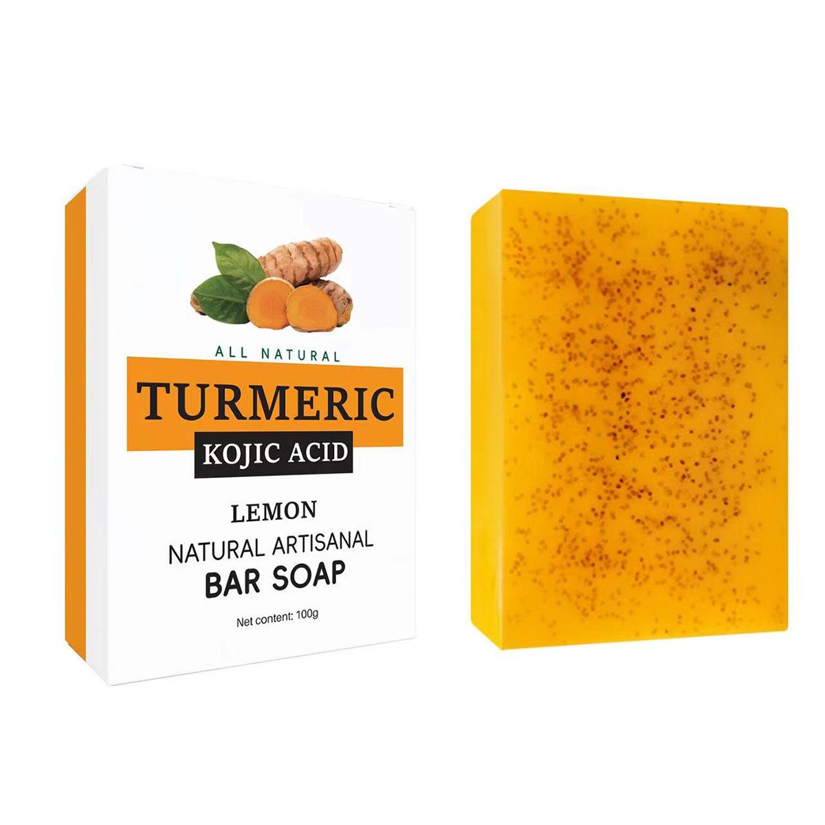 Natural Turmeric Kojic Acid Soap —  — Turmeric Soap, Body Cleanser & Skincare Essential-Turmeric Soap,Body Wash,Turmeric Body Care Producg Body W Cleansing