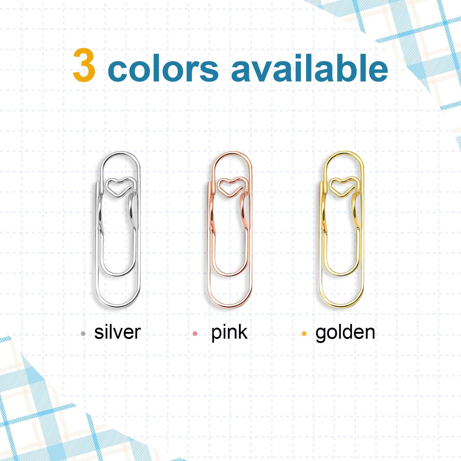 10Pcs Metal Pen Clips in Gold/Silver/Rose Gold - Paperclip Pen Holders for Notebooks and Papers,Metal Pen Clip Holder and Pen Holder Clip  for Notebook Book Journal Office School