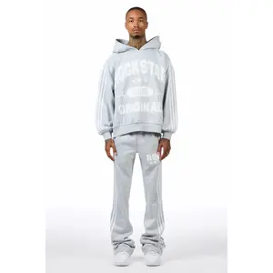 Tylla Grey Rhinestone Hoodie/Baggy Pant Track Set