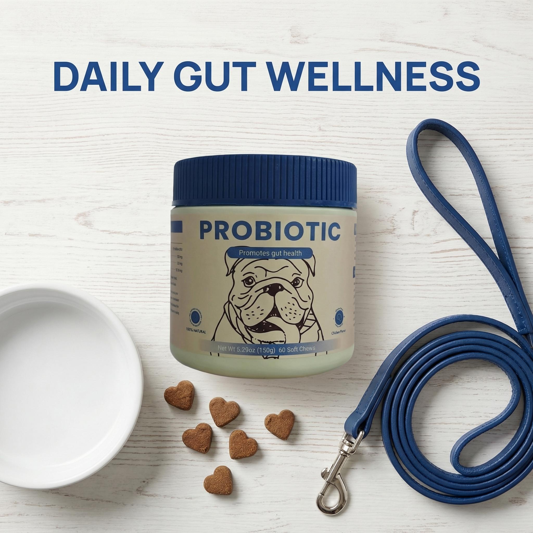 Probiotics for Dogs, Support Gut Health, Occasional Diarrhea, Digestive Health & Seasonal Allergies - Pork Flavor - 60 Soft Chews boost immune