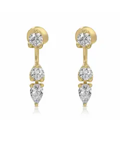 Floating Triple Diamond Studs