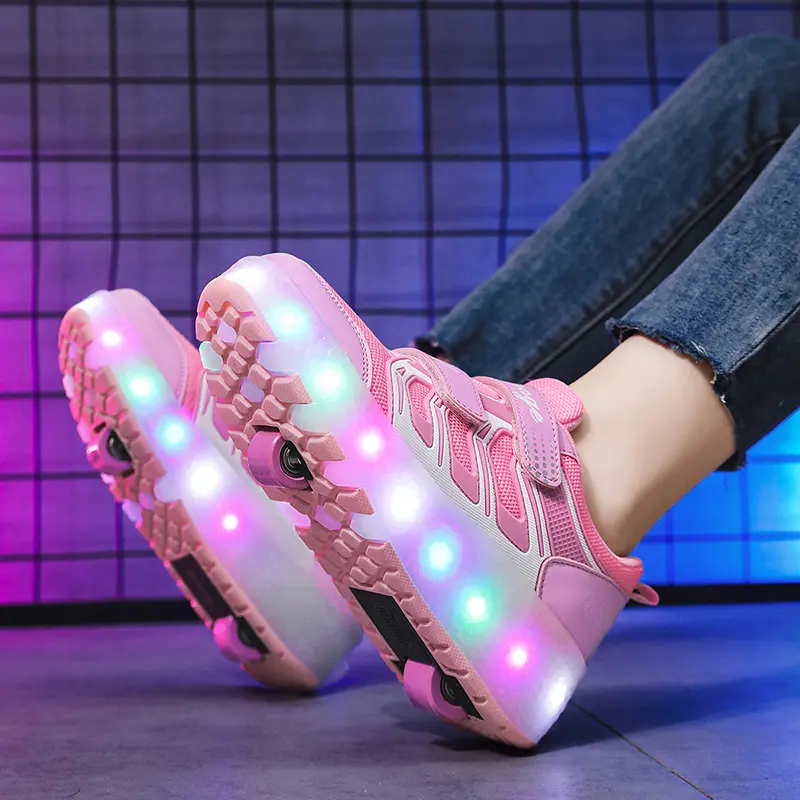 2026 New Style  Girls' Shoes, Children's and Teenagers' Roller Shoes, LED Light-Up Fashionable Sports Shoes, Two-Wheel Roller Skates, Outdoor Sports Roller Skates, Boys' and Girls' Birthday Gifts, Holiday Gifts, Halloween and Christmas Theme Boot