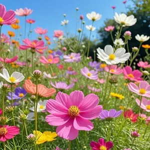 100 Pcs Cosmos Flower Seeds for Planting – Colorful Garden Cosmos Mix for Backyard Flower Beds & Outdoor Landscapes (Seeds Only)