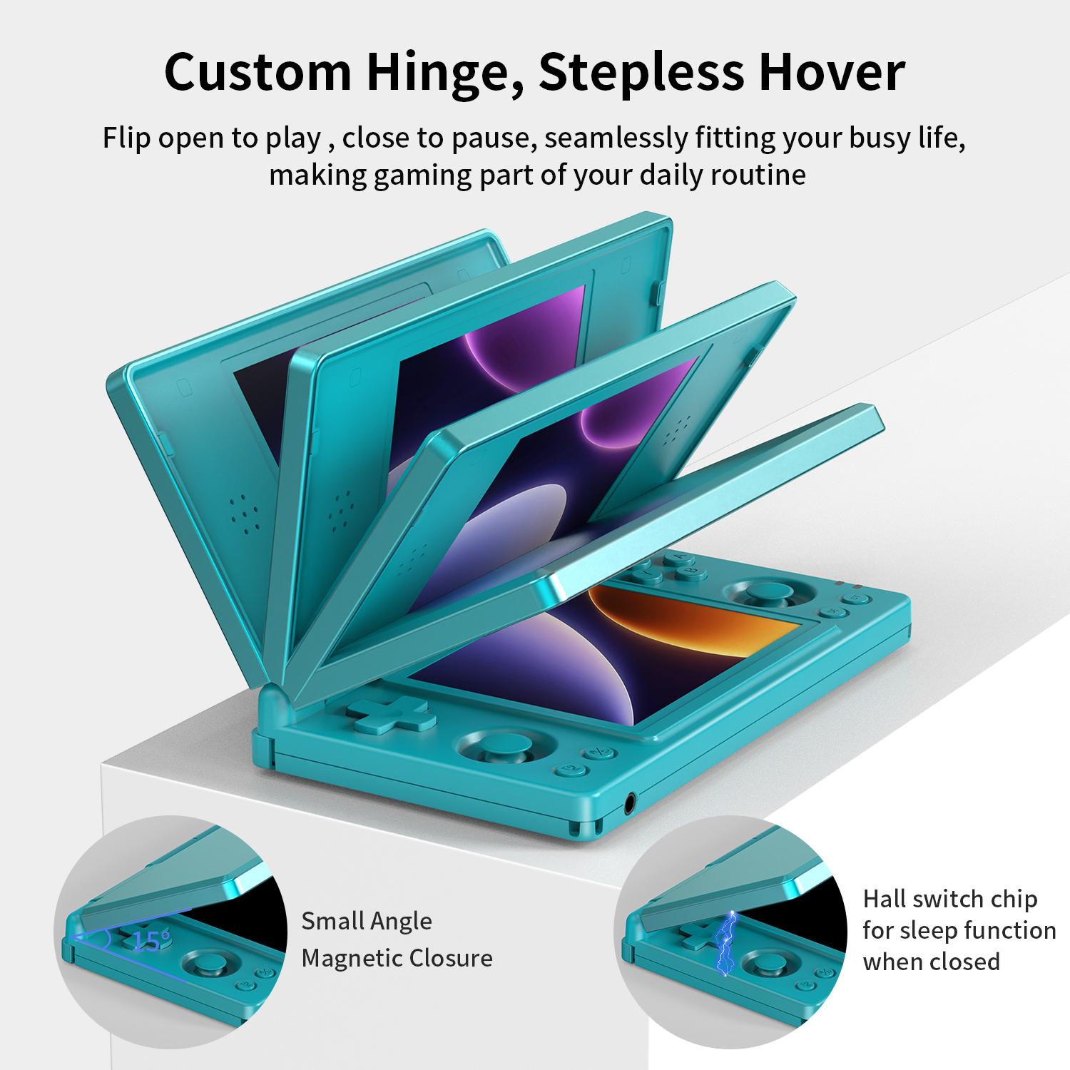 ANBERNIC RG DS Handheld Game Consoles RGDS Retro Gaming Console Dual-screen Video Game Console 3+32GB Android 14 Portable Pocket Arcade No Card 4000mAh Battery WiFi Bluetooth HD Output Turquoise Blue