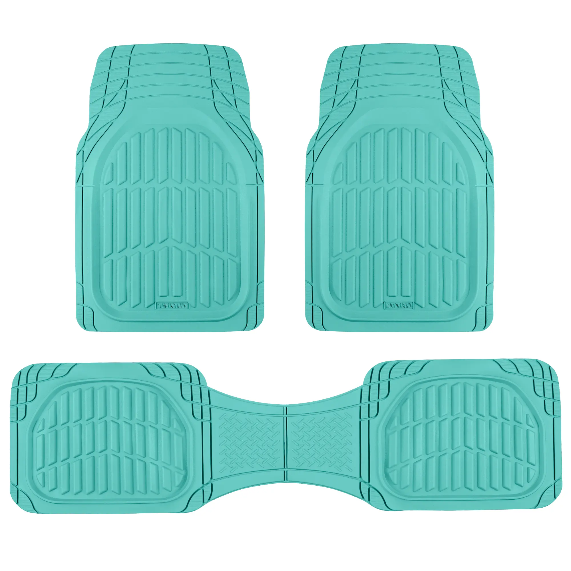 Motor Trend FlexTough LITE Rubber Car Mats Full Set - All Weather Floor Mats for Cars & Compact SUVs - Automotive Waterproof Car Floor Mats for Cars Interior Accessories Universal Trim-to-Fit