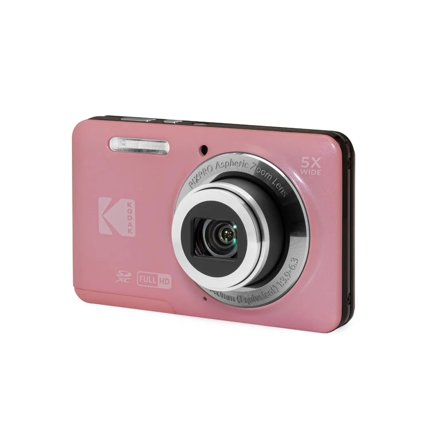 Kodak PixPro Friendly Zoom FZ55 Rechargeable Compact Digital Camera - 16MP CMOS Sensor, 1080p Full HD, 2.7-inch LCD, 28mm Wide-Angle, Optical Zoom, Interchangeable Lens, Blush Pink, Capture More in Every Shot