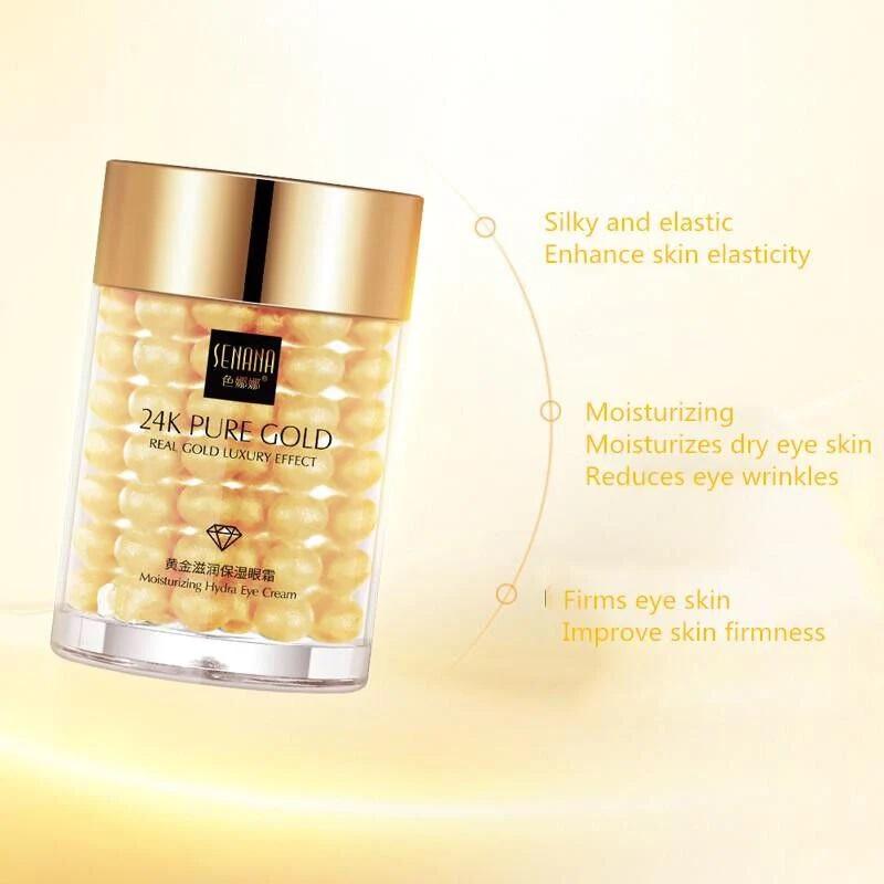 SENANA MARINA 24K Gold Eye Cream Reduce Eye Bags , Puffiness Anti Wrinkle , Aging, Dark Circle All Skin Types Hydrating Wrinkles Firming Dry Skin
