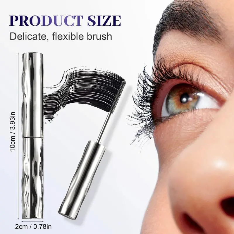 Lengthening & Curling Cosmetic Lashes Enhancing Mascara - Lightweight Voluminous Lengthening Mascara with Special Steel Spiral Brush Head, 24H Long-Lasting, Waterproof, Smudge-Proof, Clump-Free, Smooth