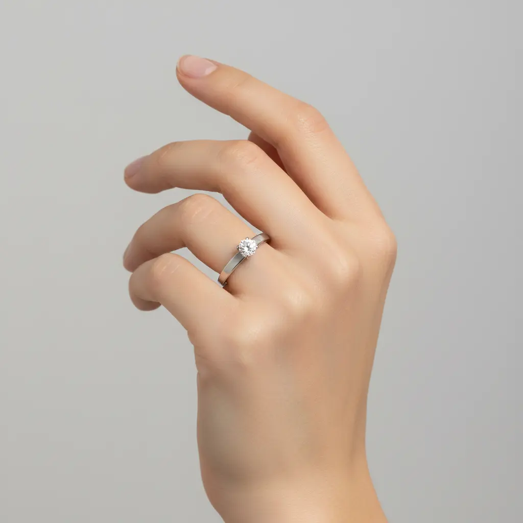 14K White Gold Women's Diamond Solitaire Ring - 0.31ct