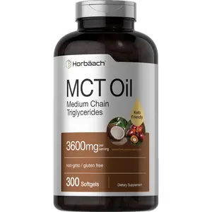 Horbäach MCT Oil Pills | 3600mg | 300 Softgel Capsules | Keto Supplement from Coconut | with Caprylic & Capric Acid | Non-GMO, and Gluten Free