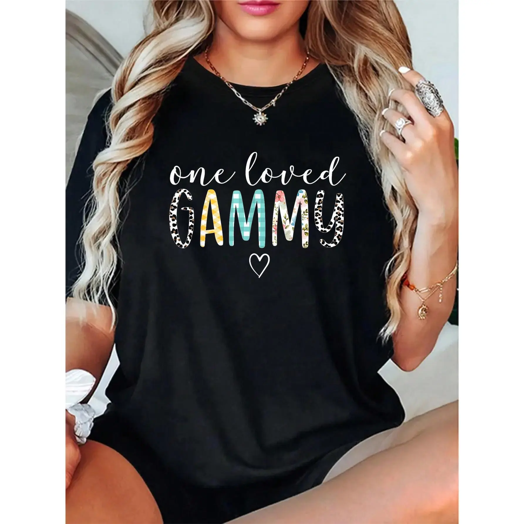 100% Cotton Unisex “Gammy” Gifts for Women — “One Loved Gammy” Mom’s Day T-Shirt, Casual Fashion Top