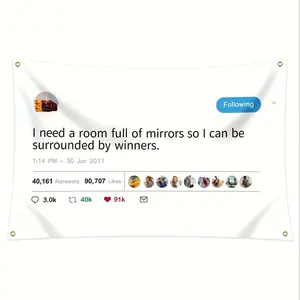 I Need A Room Full Of Mirrors So I Can Be Surrounded By Winners 3x5ft 90x150cm Flag,  Banner Hanging Decoration for Bedroom Party, Room Decor, Hanging Background Decorations, Home Decor,  Bedroom AccessoriesTapestry Decor
