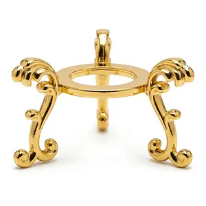 Gold Plated Flower Crystal Ball Stand — Holds 1.5 to 2.75 Inch Spheres