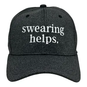 Swearing Helps Hat  Funny Curse Cuss Words Potty Mouth Joke Cap Funny Hats Funny Sarcastic  Novelty Caps for Men Black - Standard