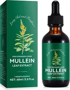 Mullein Drops for Lungs 2 Fl Oz - Mullein Leaf Extract for Lungs with Chlorophyll - Natural Herbal Supplement for Lung Cleanse, Respiratory Support, Boosts Immunity, Digestive Wellness