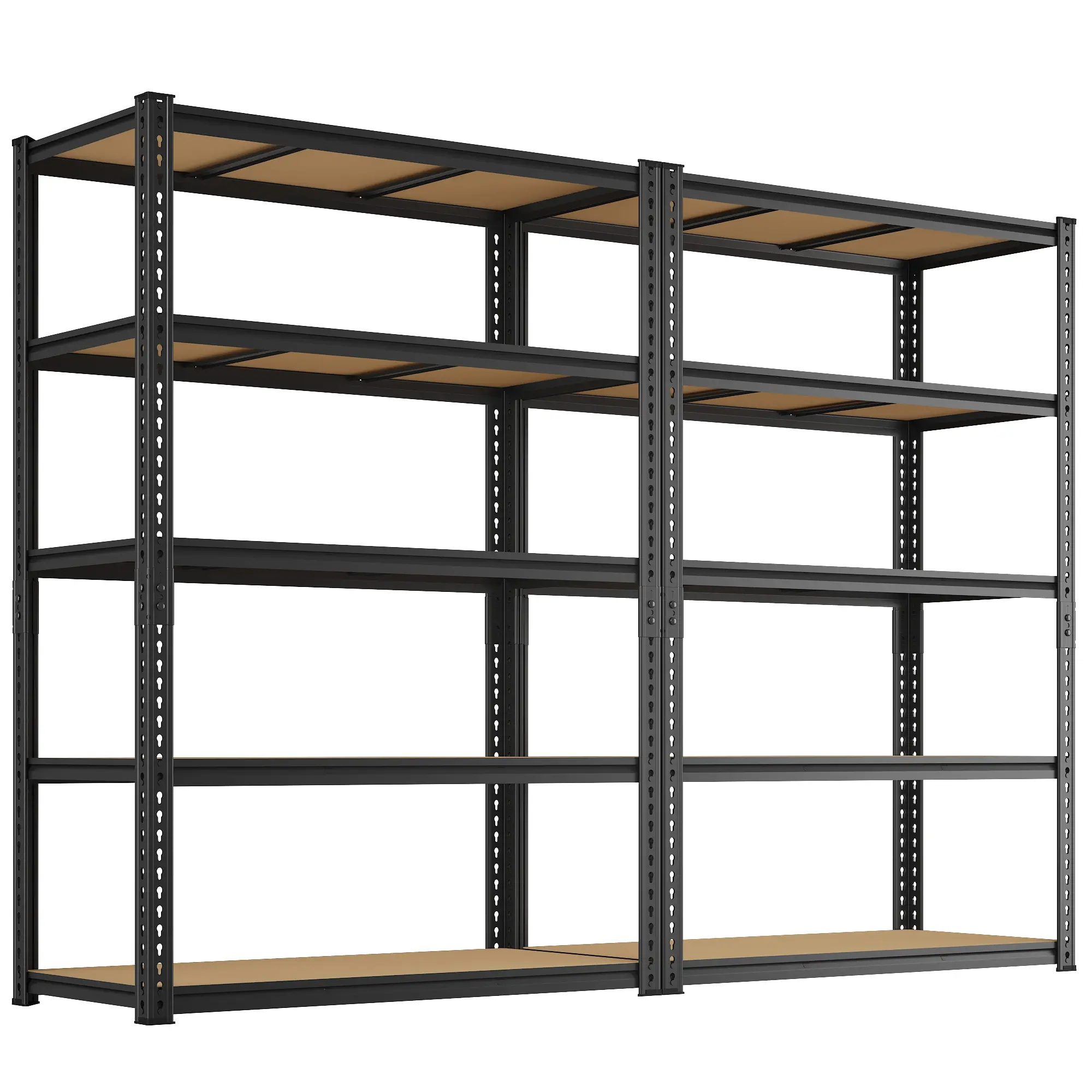 【2-Pack】Heavy-Duty Garage Shelving Units Metal Shelves Storage Height Adjustable Versatile Utility Rack for Warehouse Organizing Pantry Kitchen Basement Shelf Organiser Adjustable Metal Stand Furniture Storage