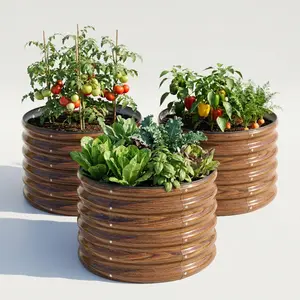 SnugNiture Raised Garden Bed 3-Pack 2x2x1.5 ft Module Metal Planter Box for Planting Plants Vegetables