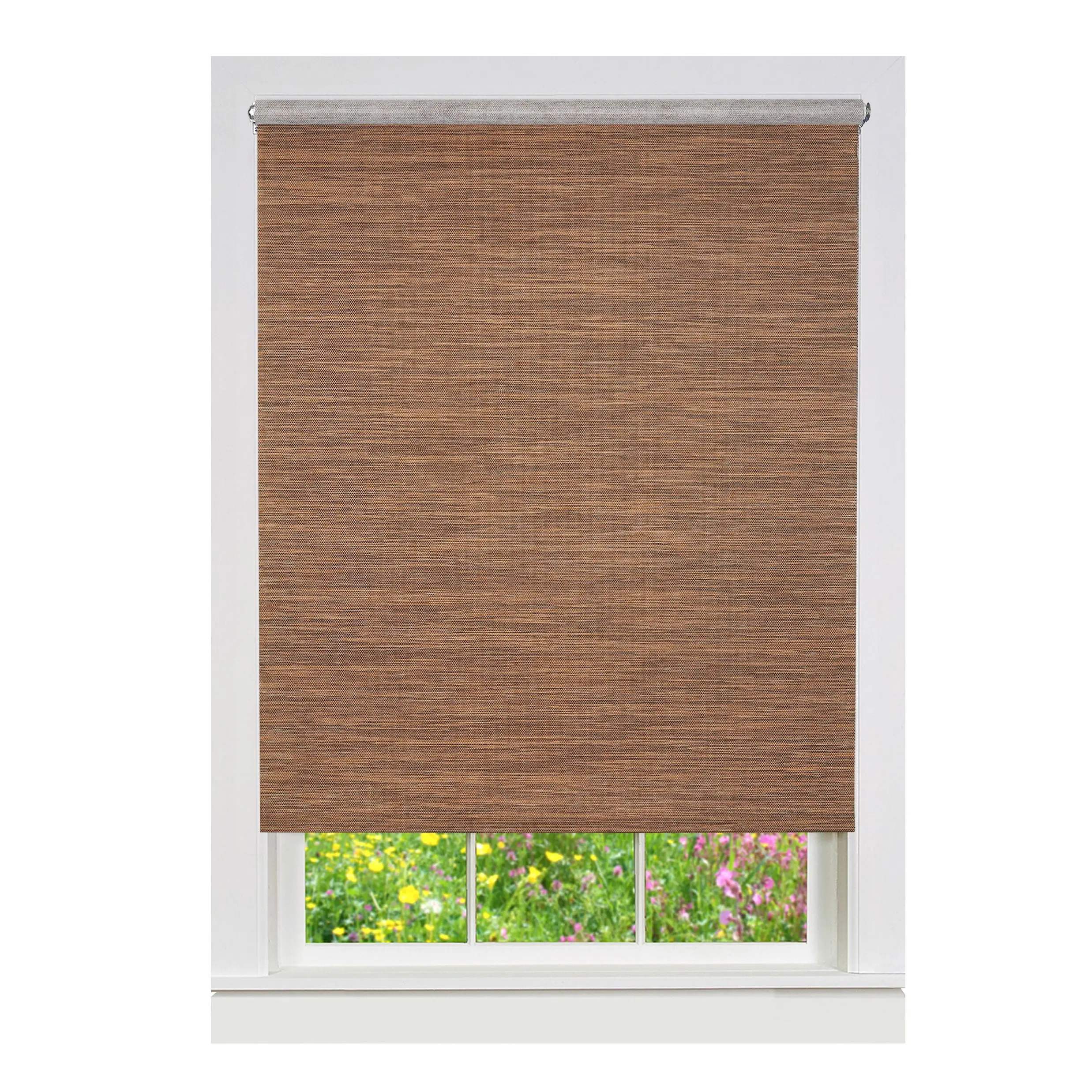 Achim CPS376CO01 Cordless Jute Fiber Window Covering - 37x72 in, Light Filter, Natural Look, Cocoa Privacy Shade