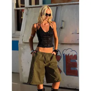 Allyza Baggy Cargo Shorts Olive