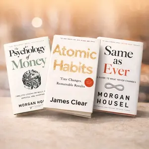 3 Books Set: The Psychology of Money - Atomic Habits - Same as Ever Timeless Lessons on Mindset, Wealth, Destiny, and Happiness