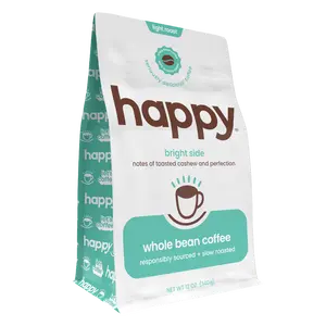 Bright Side Light Roast Whole Bean Coffee 12 oz - With Notes of Toasted Cashew and Perfection