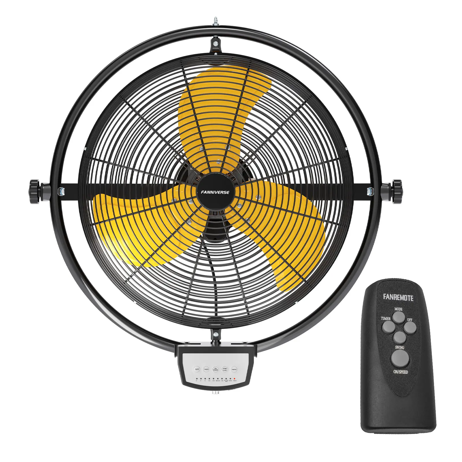 20 Inch 5200 CFM Wall Metal Fan Pro Series Remote Control, High Velocity Wall Mount Fans for Commercial, Residential, Warehouse, Covered Patio, Shop, Garage, Barn 3 Speed UL Safety Listed