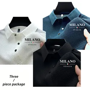 Men’s Summer Three-Piece Set – Quick-Dry, Breathable Sportswear Top with Polo Collar, Ice Silk Shirt