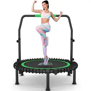 ANCHEER 40" Mini Trampoline for Adults Fitness - Heavy Duty Adjustable Handle Indoor Outdoor Exercise Training Home Workout