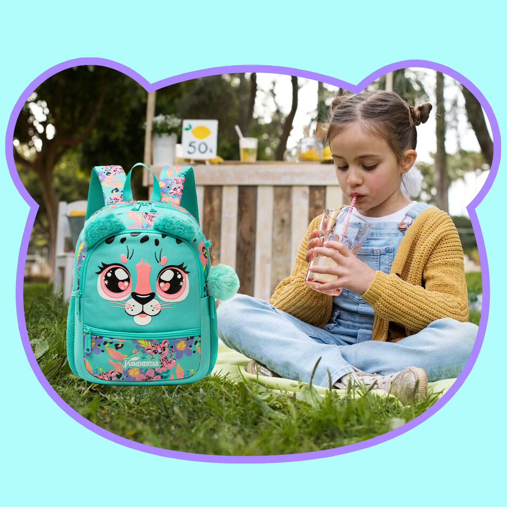 13 Inch Green Leopard Backpack for Kids, Heavy Duty Small School Bag,  Machine Washable Kindergarten Bookbag, Cute Cheetah Print Preschool Daypack  for Boys and Girls travel comfortable toddler gift adjustable strap -