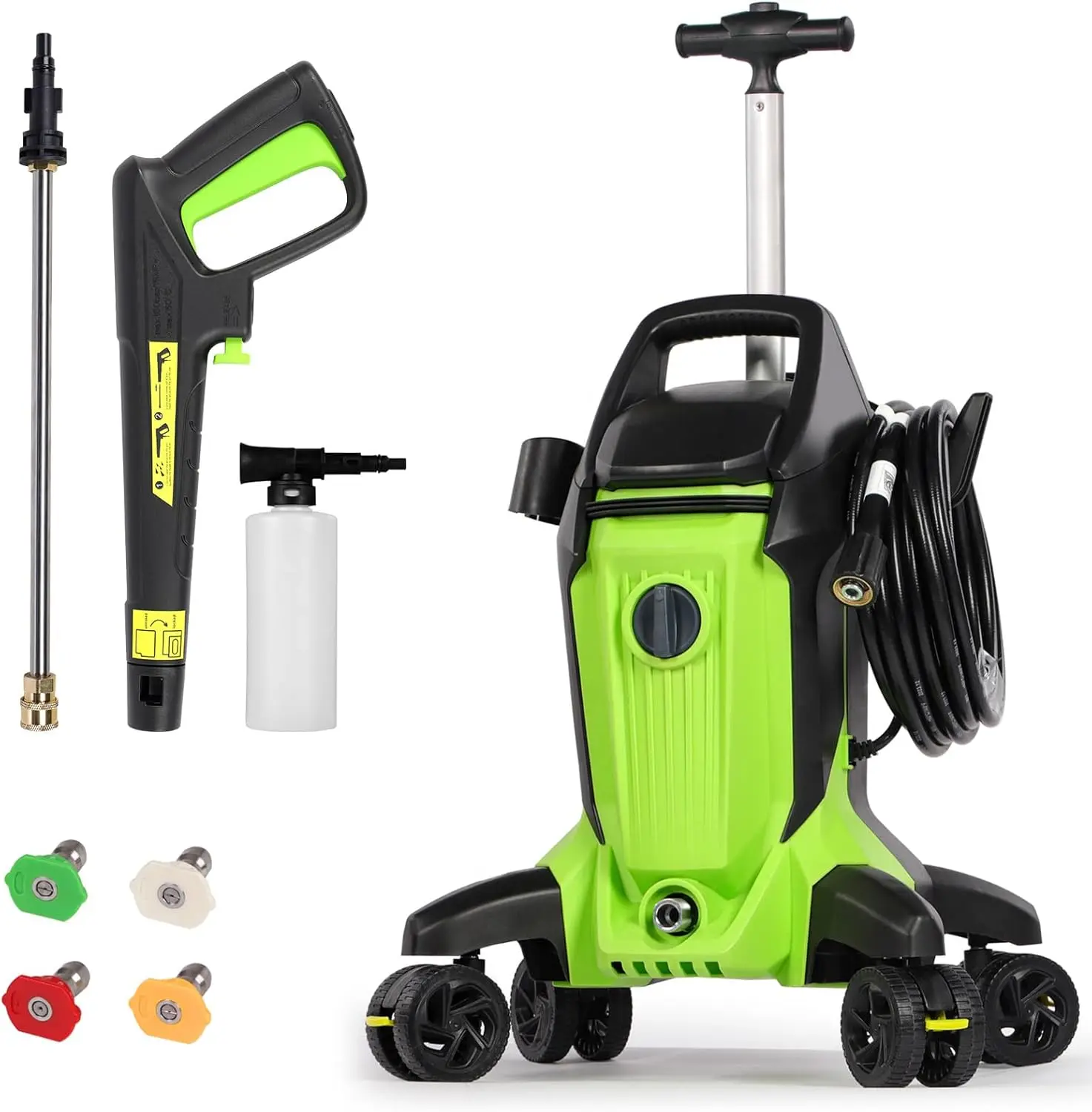 4200 PSI MAX Electric Pressure Washer, 2.5GPM Power Washer Electric Powered with  4 Anti-Tipping Wheels for outdoor,driveway,car,yard,patio,furniture,porch,farm equipment