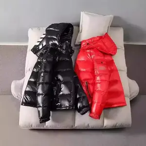 Men's Winter Down Jacket Red Basic Slim-Fitting Hooded Faux Leather Stand Collar Oversized Moto Jacket, Elastic Hem Streetwear, Casual Long Sleeve Water- and Wind-Resistant Outerwear for Spring & Fall