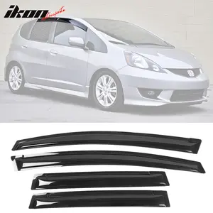 Window Visors for Honda Fit 2009-2014 Slim Style Smoke Rains Guards Acrylic