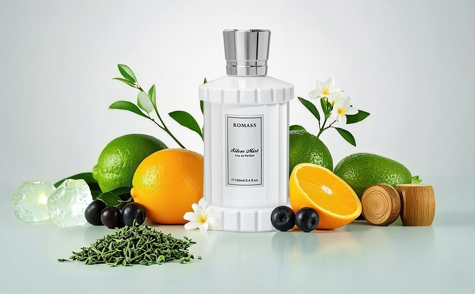 Romass Silver Mist Eau de Parfum Spray for Men & Women with Orange Blossom, Lemon, Bergamot, Blackcurrant, Rose, Musk & Cedar - 3.4oz/100ml TikTokShopBlackFriday