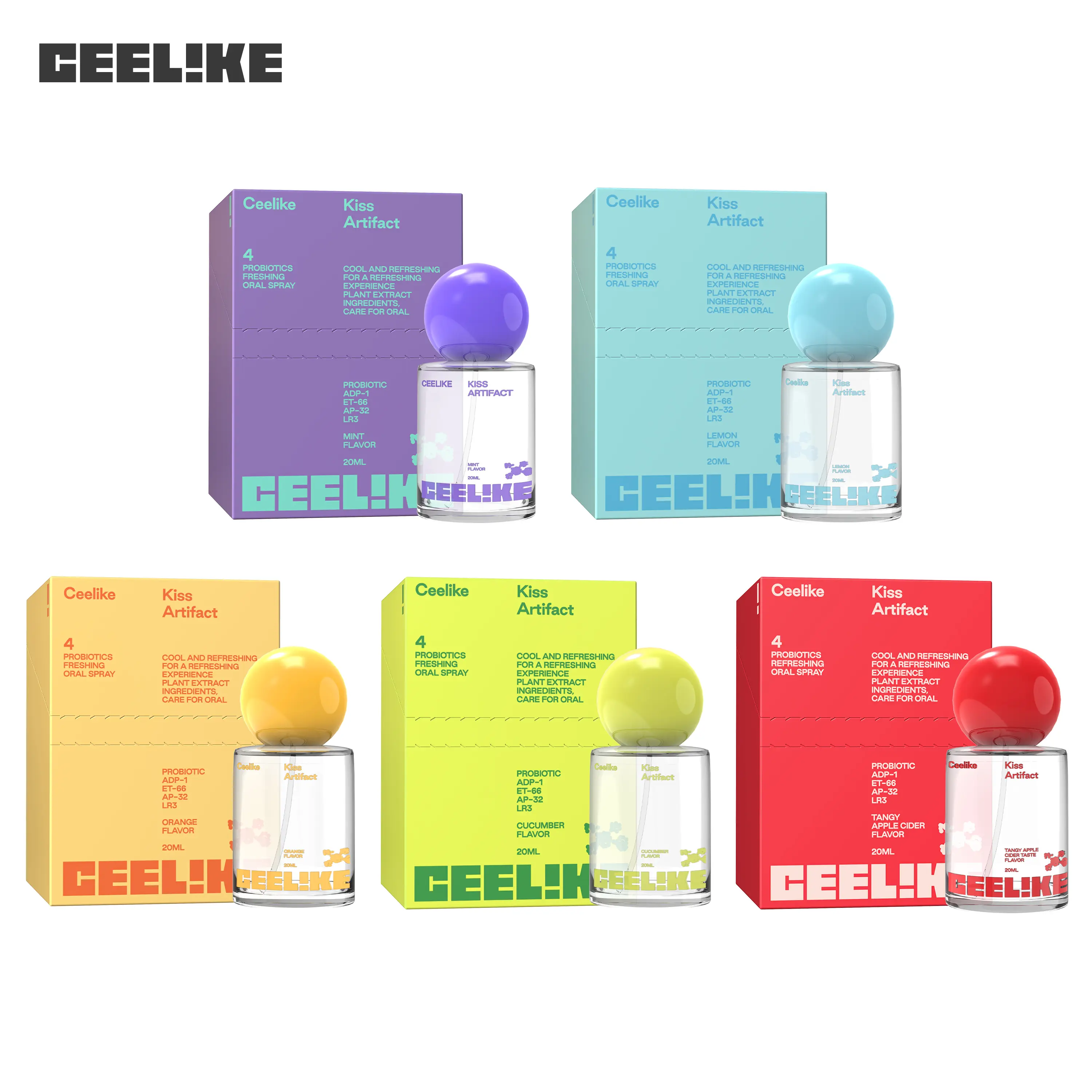 CEELIKE Oral Spray | Five Flavors Available | 20ml for Long-Lasting Freshness & Oral Care | Sugar-Free & Portable Breath Freshener