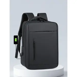 Men's Business Laptop Backpack, Laptop Work Bag, Waterproof Large Capacity Computer Bag with USB Charging Port, Anti-Theft Lightweight Travel Shoulder Bag