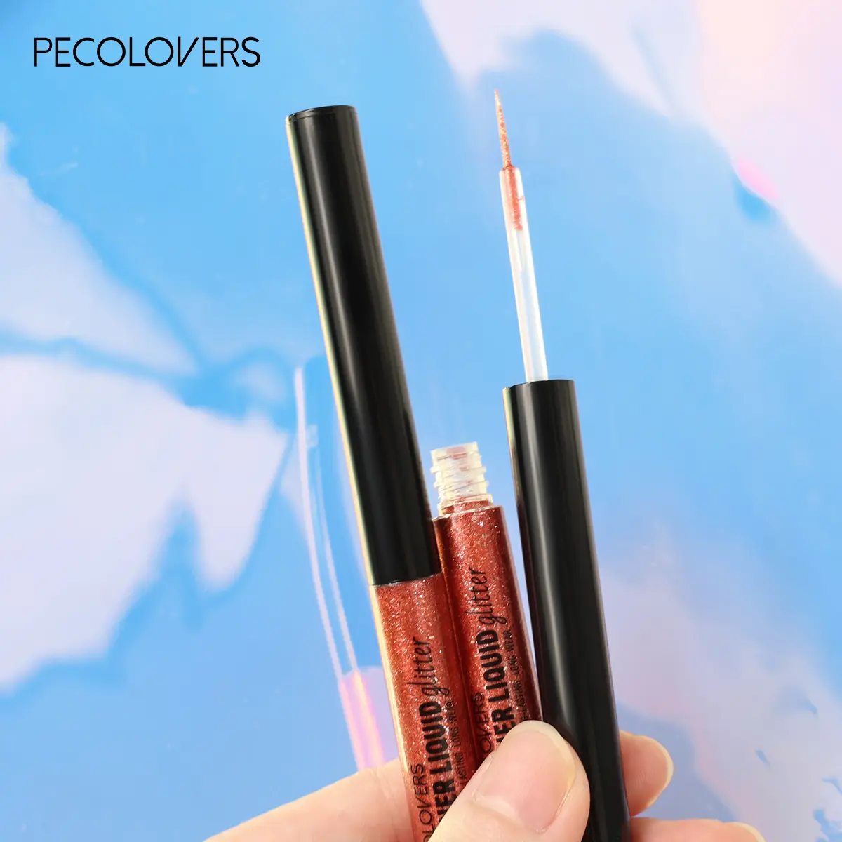 1 Pc Glitter Waterproof Liquid Eyeliner, Long‑Lasting Sparkle Eye Makeup, Smudge‑Proof Formula For Party And Daily Looks, Rose Gold And Silver And Black, Eye Makeup Cosmetic