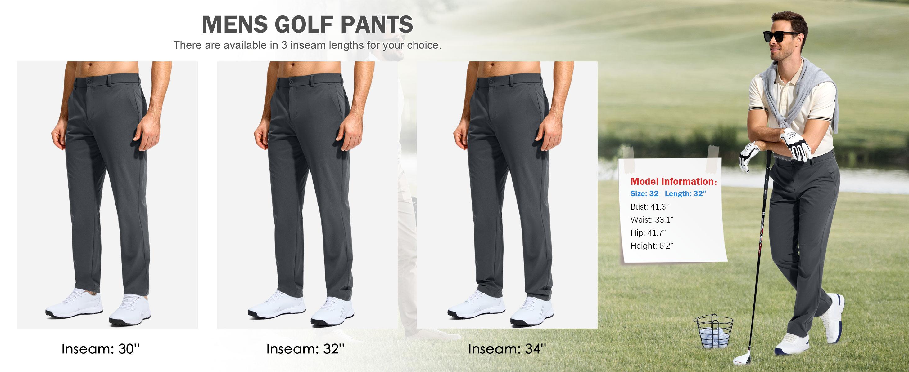 G Gradual Mens Golf Pants Stretch Straight Casual Work Pants for Men with 4 Pockets 30"/32"/34" Lightweight Quick Dry Plain Trousers for Men Business Travel Outdoor Menswear