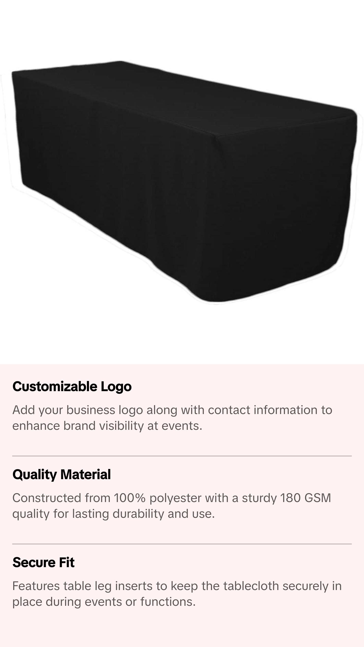 Custom 6' Rectangular Polyester Tablecloth