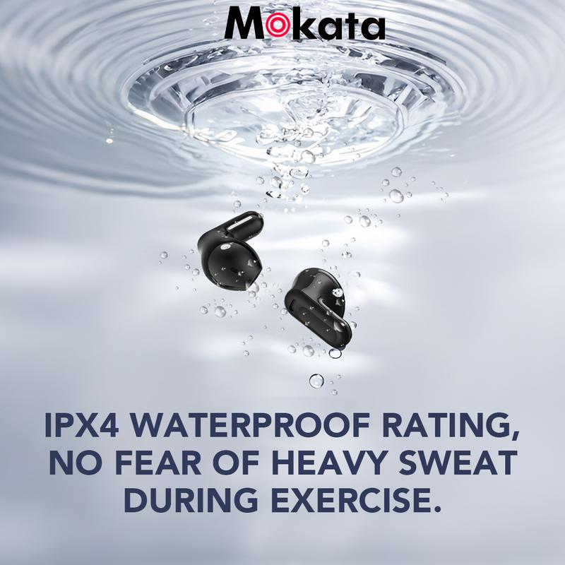 MOKATA Bluetooth 5.4 Earphones LED Display High Fidelity Waterproof Wireless Earphones | Suitable for Office, Sports, Study and Audio Calls | Built-in Microphone | Earphones