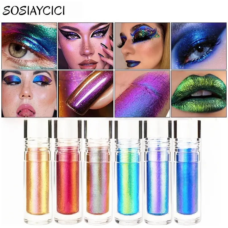 SOSIAYCICI Metallic Chameleon Liquid Eyeshadow - #03 Comet, Chameleon Effect, Multi-Dimensional Holographic Glitter, Blendable, Long-Lasting, Contains Neither Harmful Additives, Single Item for Bold Eye Looks