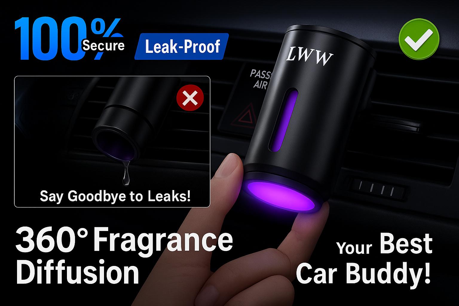 LWW Christmas Limited Dual Car Diffuser Gift Set with 10 French Essential Oils & 8 Aromatic Scents for Holiday Gifting 2025 Xmas Gift Bag Included