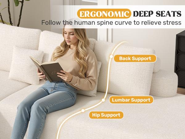 【2 Packages shipping】112" Modular Curved Cloud Couch, Oversized Couches for Living Room, Modern Boneless Sectional Sofa with Deep Seat, Chenille Foam Couch, No Assembly Required, Beige, 1PCS 【2 Packages shipping】112" Modular Curved Cloud Couch, Oversized Couches for Living Room, Modern Boneless Sectional Sofa with Deep Seat, Chenille Foam Couch, No Assembly Required, Beige, 1PCS