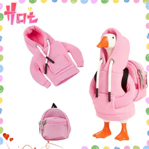 Desk Goose Outfits,  Hoodie and Backpack Set, 7 Inch Mini Desk Goose Clothes, Fall Themed Decor for Goose‘s Lovers and Coworkers（Not including geese）