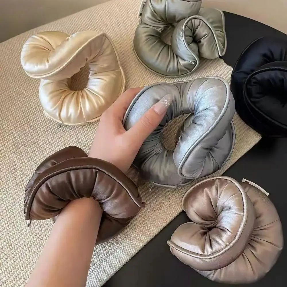 Women's Hair Accessories Scrunchies - 5/7Pcs Solid Color Satin Hair Ties, Soft No-Crease Cotton Sponge Ponytail Holders, Sleep-Safe Curling Bands for Daily Use (Sports & Outdoor Protective Gear Accessories for Women)