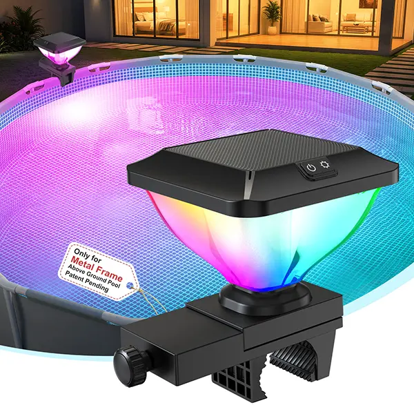 High Brightness Rectangle Decorative Solar Bracket LED Pool Light - Plastic Body, IP68 Waterproof, Batteries Included, Light Sense Auto-On Sensor, Multi-Mode Switch, Memory Function, 5-8 Hours Runtime After 8H Full Sun Charge, Garden Landscape Lighting so