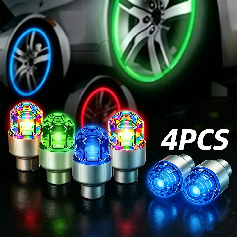 LED Wheel light Waterproof Luminous Car Tire Valve Caps Vibration-Sensitive LED Tire Valve Cap-bicycle car motorcycle tire led