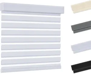 Allesin zen Cordless Zebra Blinds for Windows, Dual Layer Blackout UV and Privacy for Day and Night, Easy to Install, Safe for Child and Pets, Perfect for Home, Office,