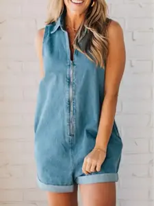 Midiross On Point Denim Romper