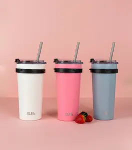 SUBz 30 oz Blender To-Go Cold Cup for Ninja Insulated Tumbler Mug Tumbler Straw Stainless Drinkware Bottled