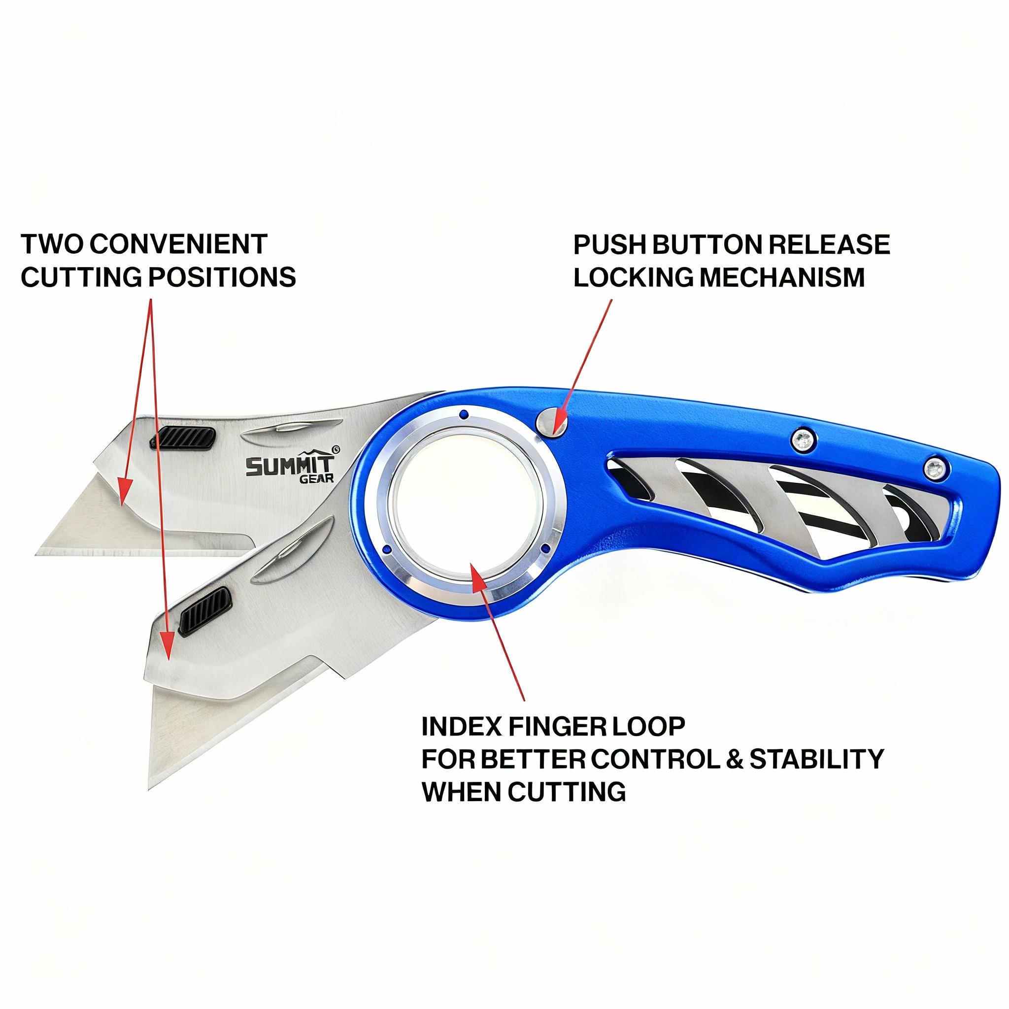 EDC Folding Utility Knife,Compact,BoxCutter,Lightweight,Aluminum Handle,5 PICS SK5 Blades replacement,Belt Clip,knives for men,tools and gadgets for him,EDC Tool for HomeOffice,navajas para hombres trabajo